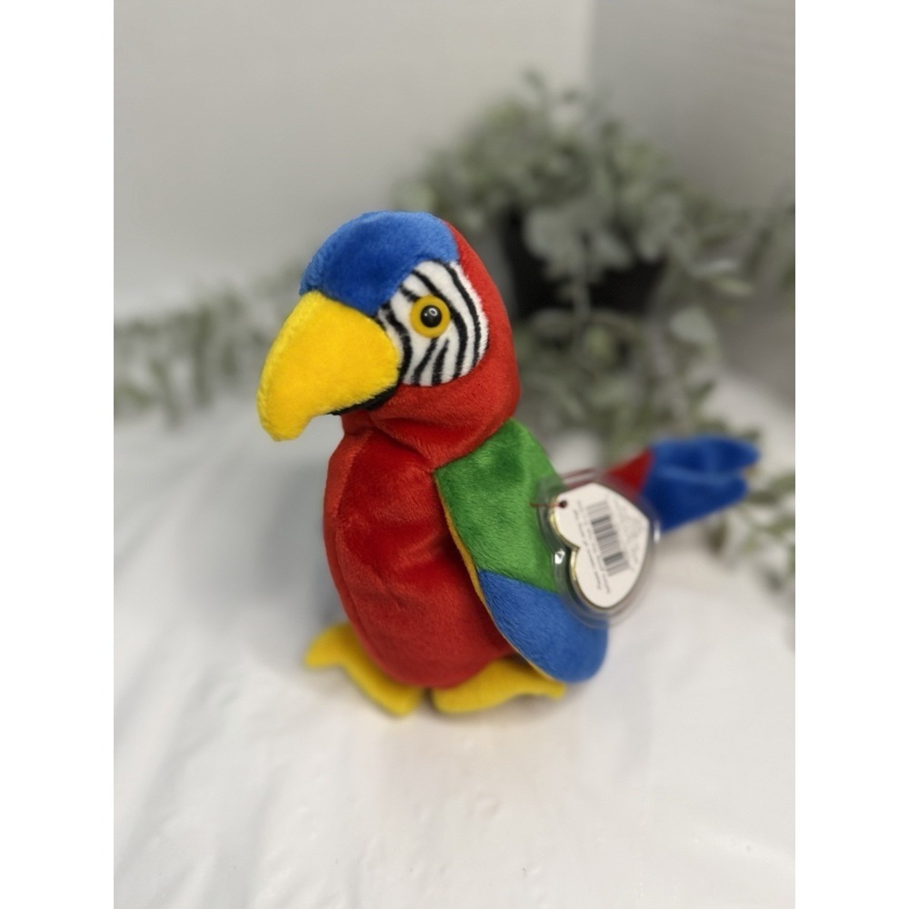 Ty Beanie Baby Plush Jabber the Parrot Bird New Tags Retired 1998